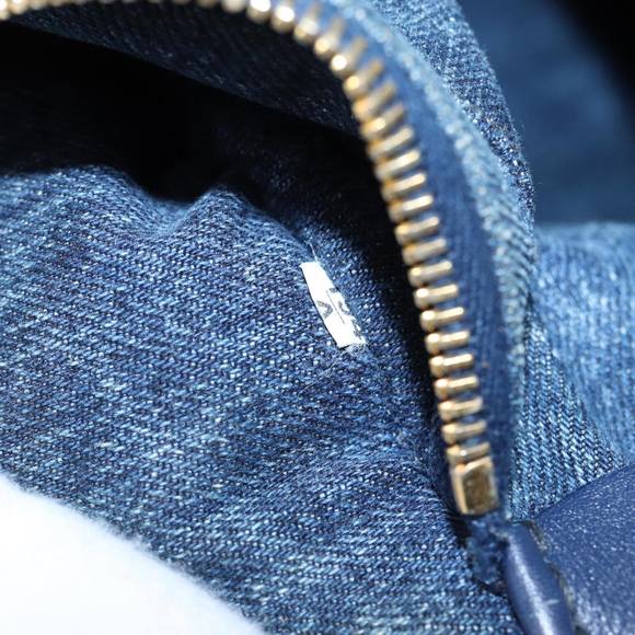 PRADA Canapa MM Hand Bag Denim Blue Auth hk1389 - Picture 12 of 16